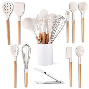 silicone utensils with wooden handle silicone utensils with wooden handle